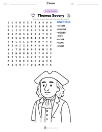 Thomas Savery printable worksheet preview