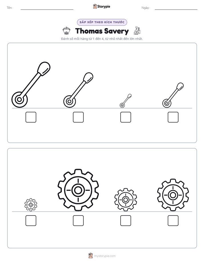 Thứ Tự Kích Thước