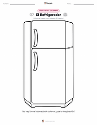 Página para colorear de El Refrigerador para niños