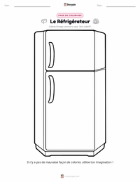 Page de coloriage Le Réfrigérateur pour les enfants