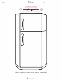 Página de colorir O Refrigerador para crianças