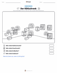 Der Kühlschrank druckbare Arbeitsblatt Vorschau