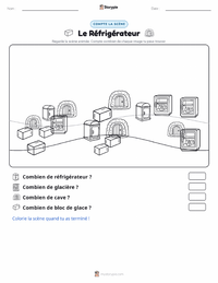 Aperçu de la feuille de travail imprimable Le Réfrigérateur