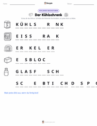 Der Kühlschrank druckbare Arbeitsblatt Vorschau
