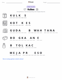 Prabaca lembar kerja cetak Kulkas