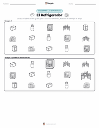 Vista previa de la hoja de trabajo imprimible de El Refrigerador
