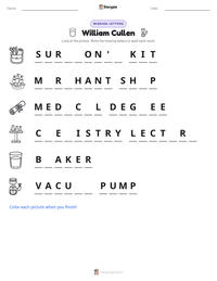William Cullen printable worksheet preview