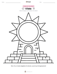 Pagina da colorare di Il Sole per bambini