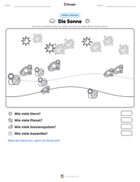 Die Sonne druckbare Arbeitsblatt Vorschau