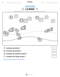Aperçu de la feuille de travail imprimable Le Soleil