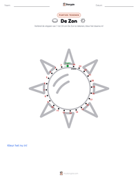 De Zon afdrukbare werkblad voorbeeld