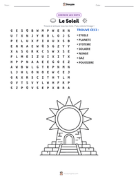 Aperçu de la feuille de travail imprimable Le Soleil