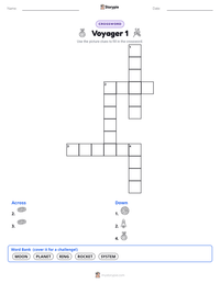 Voyager 1 printable worksheet preview