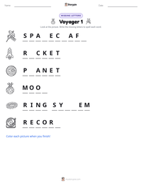 Voyager 1 printable worksheet preview
