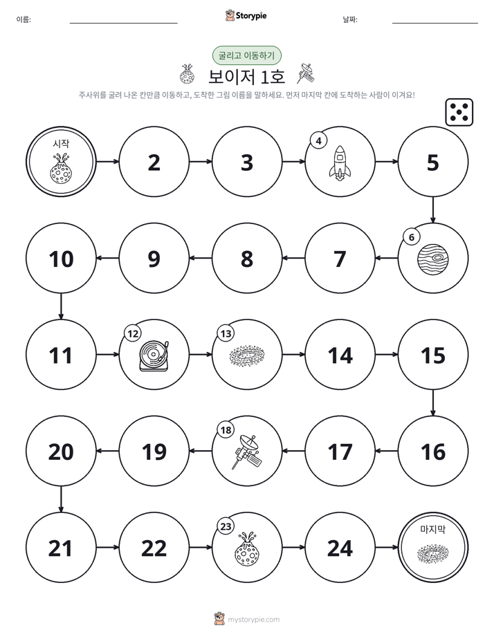 주사위 굴리고 이동하기 게임