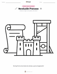 Página para colorear de Revolución Francesa para niños