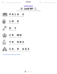 Louis XVI printable worksheet preview