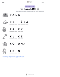 Podgląd drukowalnego arkusza ćwiczeń Ludwik XVI