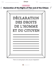 Declaration of the Rights of Man and of the Citizen printable worksheet preview
