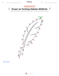 İnsan ve Yurttaş Hakları Bildirisi yazdırılabilir çalışma sayfası önizlemesi