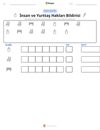 İnsan ve Yurttaş Hakları Bildirisi yazdırılabilir çalışma sayfası önizlemesi