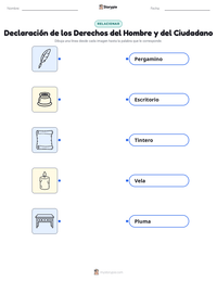 Vista previa de la hoja de trabajo imprimible de Declaración de los Derechos del Hombre y del Ciudadano