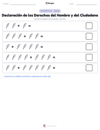 Vista previa de la hoja de trabajo imprimible de Declaración de los Derechos del Hombre y del Ciudadano