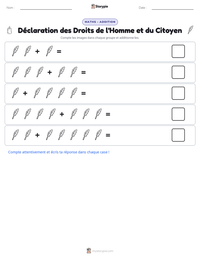 Aperçu de la feuille de travail imprimable Déclaration des Droits de l'Homme et du Citoyen