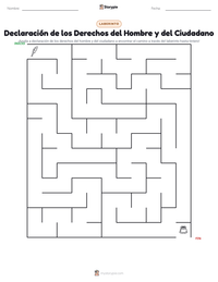 Vista previa de la hoja de trabajo imprimible de Declaración de los Derechos del Hombre y del Ciudadano