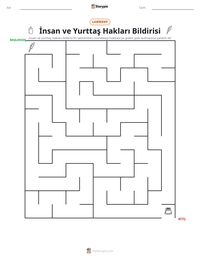 İnsan ve Yurttaş Hakları Bildirisi yazdırılabilir çalışma sayfası önizlemesi