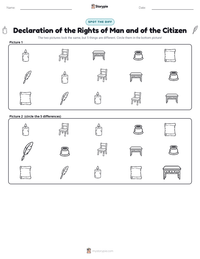 Declaration of the Rights of Man and of the Citizen printable worksheet preview