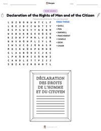 Declaration of the Rights of Man and of the Citizen printable worksheet preview
