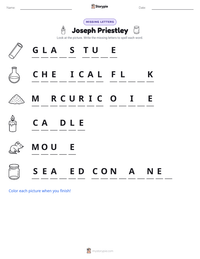 Joseph Priestley printable worksheet preview