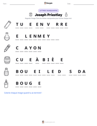 Aperçu de la feuille de travail imprimable Joseph Priestley