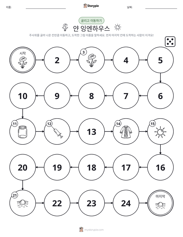 주사위 굴리고 이동하기 게임