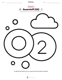 Sauerstoff (O2) Malvorlage für Kinder