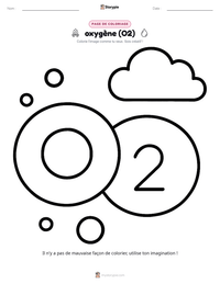Page de coloriage oxygène (O2) pour les enfants