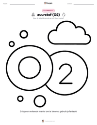 zuurstof (O2) kleurplaat voor kinderen