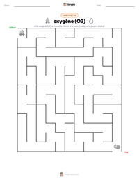 Aperçu de la feuille de travail imprimable oxygène (O2)