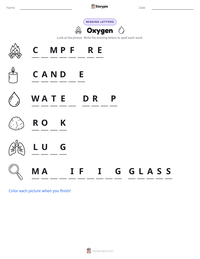 Oxygen printable worksheet preview