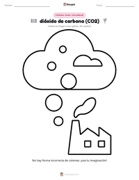 Página para colorear de dióxido de carbono (CO2) para niños