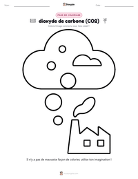 Page de coloriage dioxyde de carbone (CO2) pour les enfants