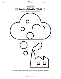 koolstofdioxide (CO2) kleurplaat voor kinderen