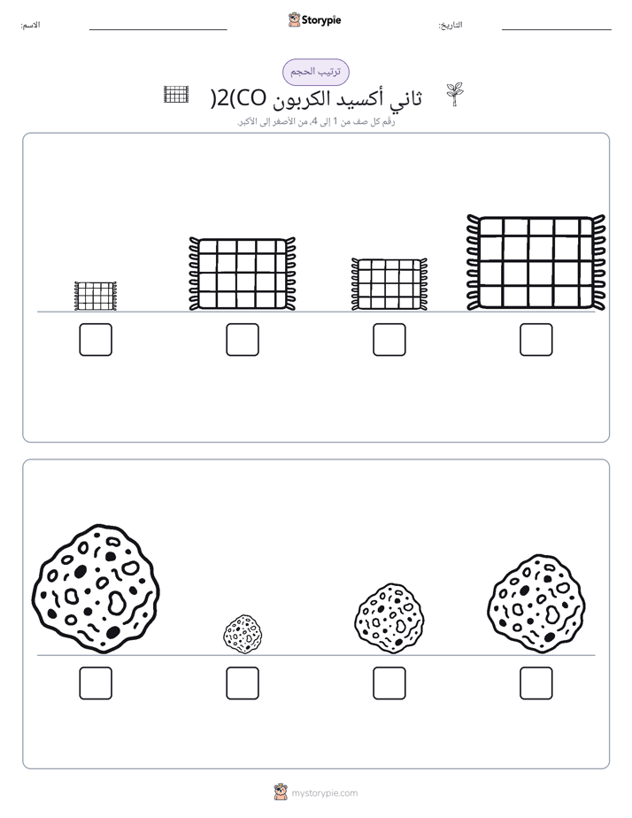 ترتيب الحجم
