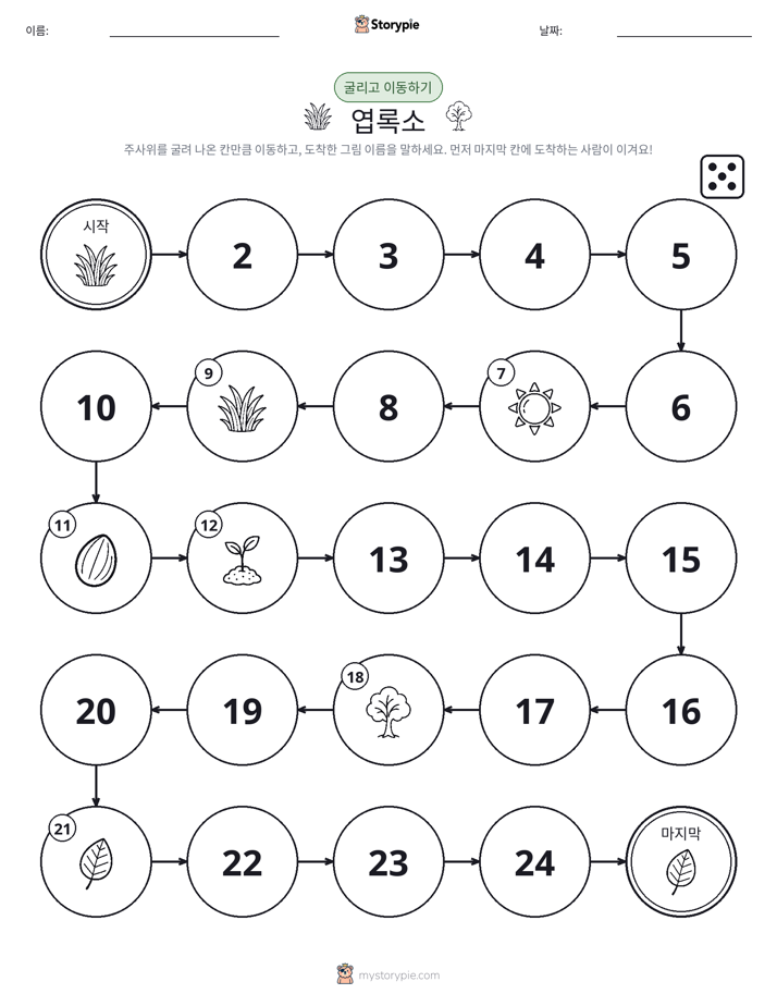 주사위 굴리고 이동하기 게임