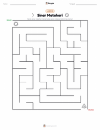 Prabaca lembar kerja cetak Cahaya