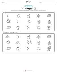 Sunlight printable worksheet preview