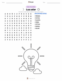 Prévia da folha de atividades imprimível Luz