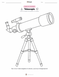 Pagina da colorare di Telescopio per bambini