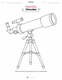 Página de colorir Telescópio para crianças